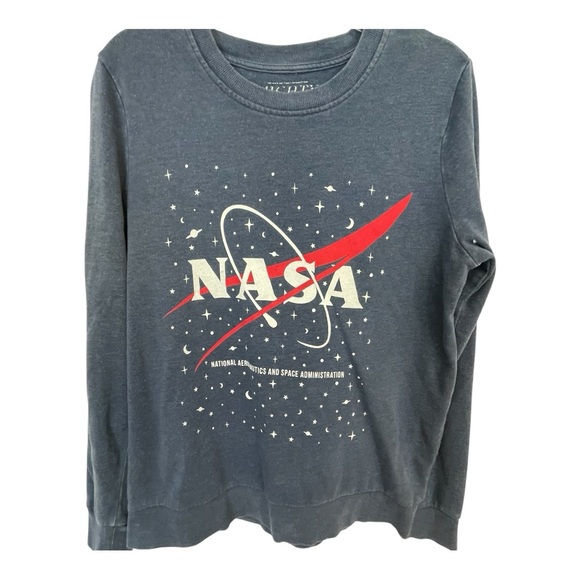 Mighty Fine Tops - Mighty Fine Blue NASA Graphic Sweatshirt